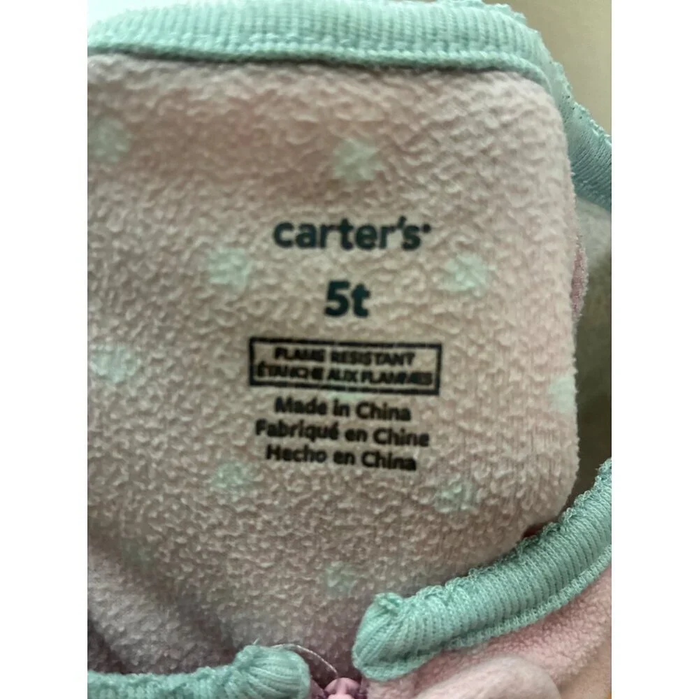 Carters Fleece Pajama Bundle Owls Footie Sleepwear Winter Long Sleeve Girls 5T